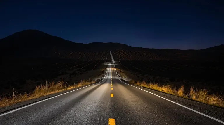 Berline avec chauffeur sur un trajet longue distance de nuit