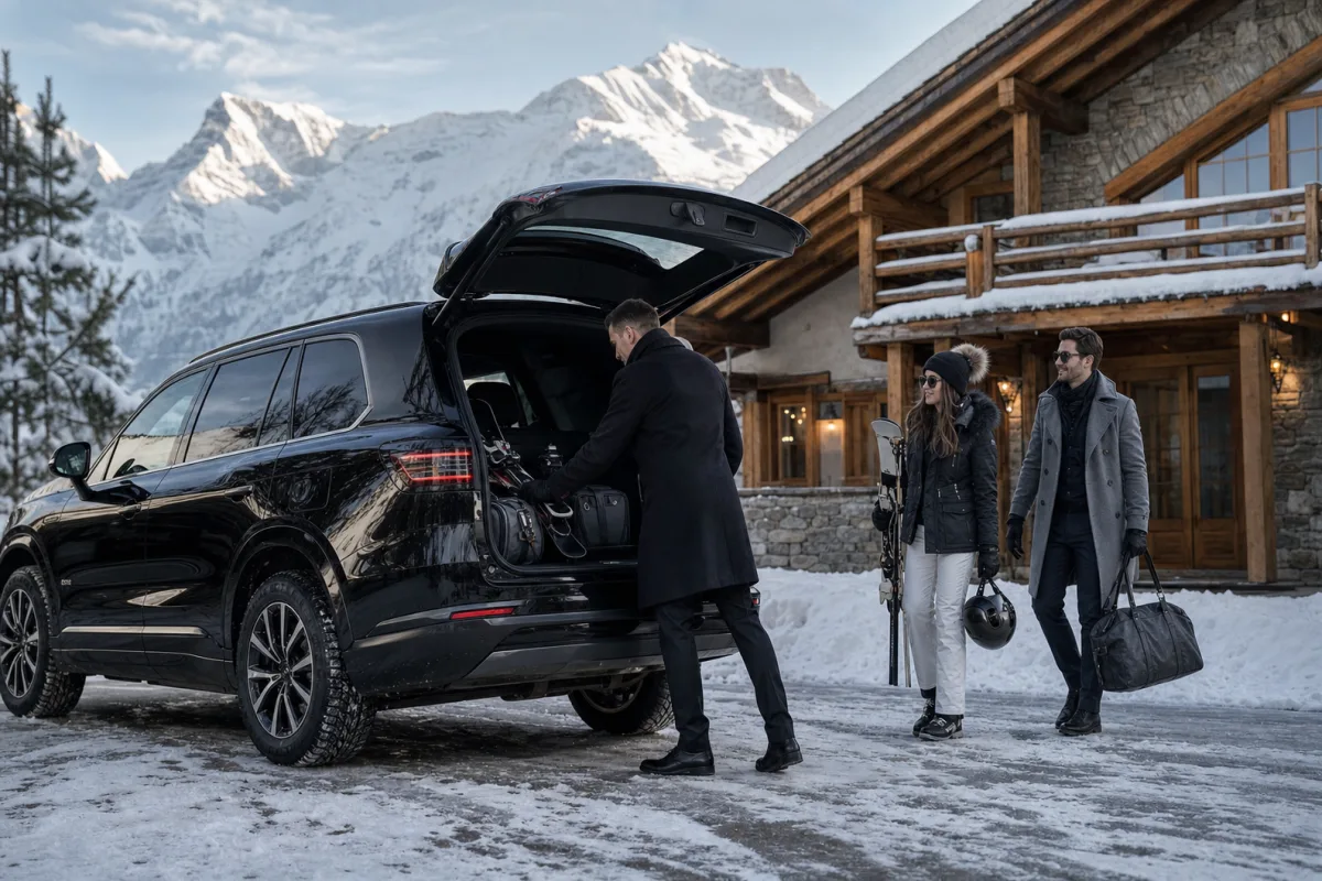 Chauffeur privé en station de ski dans les Alpes