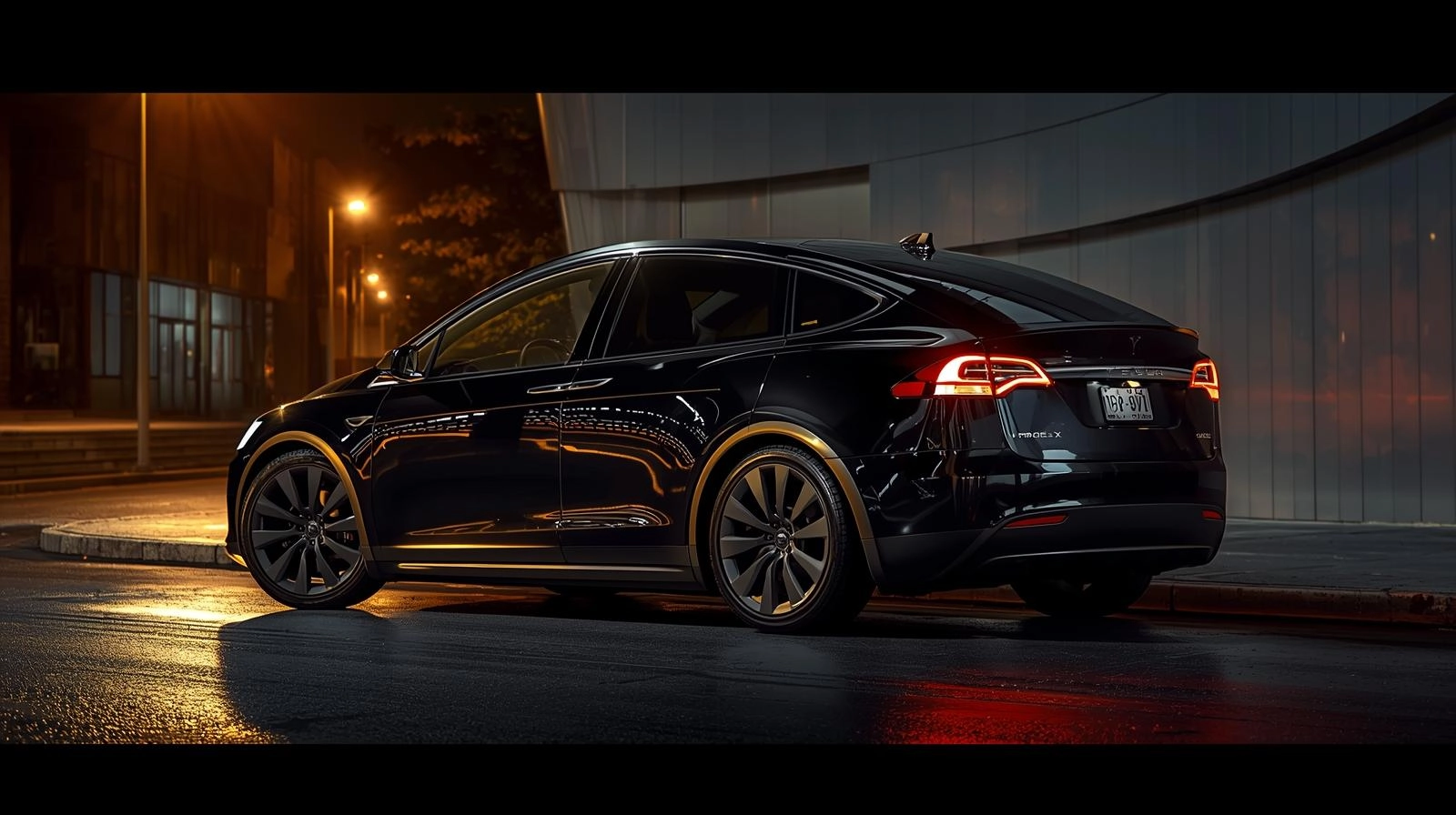 Tesla noire de nuit